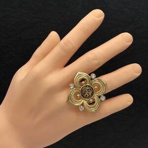 Leopard Gold Statement Stretch Cocktail Ring